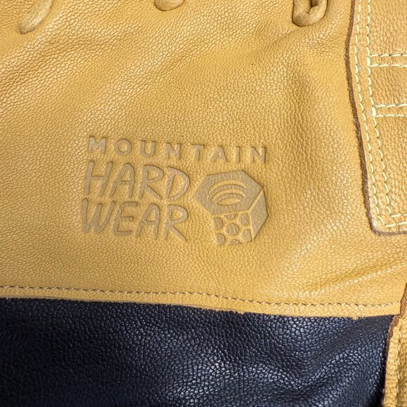 Mountain Hardwear FL Belay Gloves Unisex Large Leather Outdoor Climbing Yellow - Picture 4 of 7